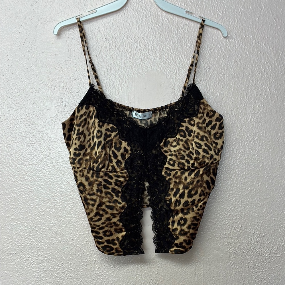 Leopard print Cut Out Crop Camisole